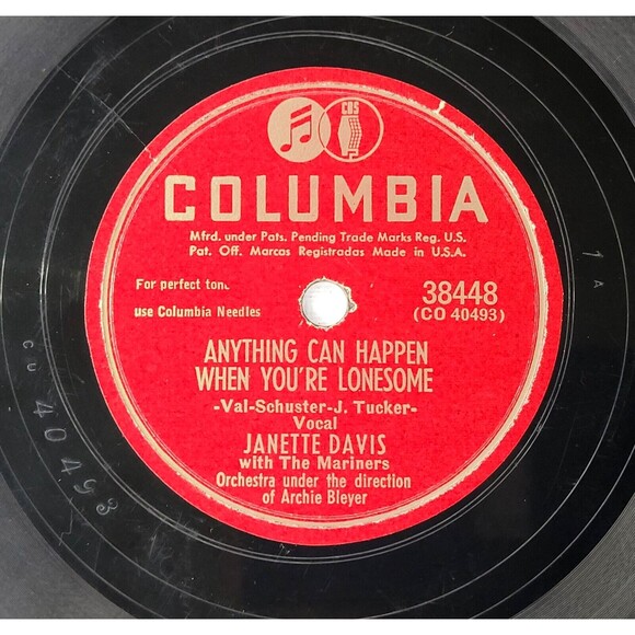 Janette Davis 78 I Didn't Know The Gun Was Loaded on Columbia 38448 E- Country - Picture 2 of 2